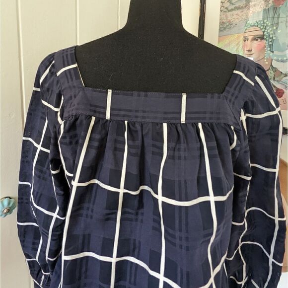 J. Crew Peasant Top 4 Nautical Coastal Cowgirl Preppy Academia Sailor Chic - Picture 9 of 14